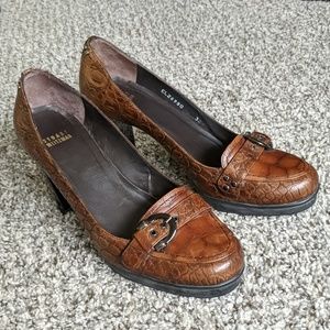 Stuart Weitzman Crocodile Loafer Heels